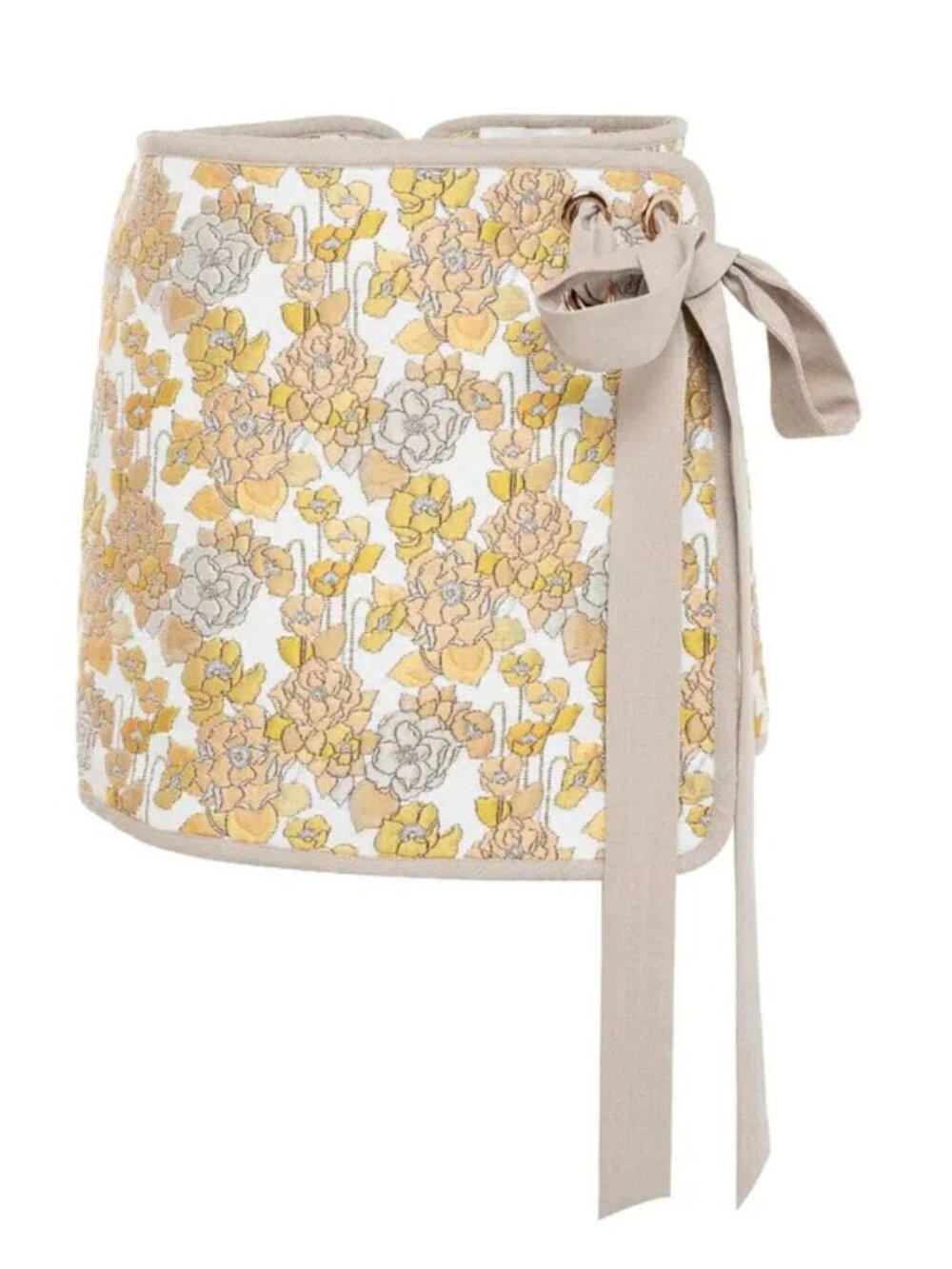 CLEA Isla Jacquard Mini Skirt Yellow Size XS